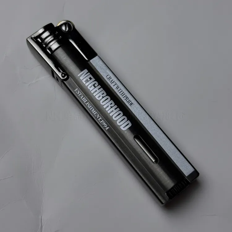 国潮风充气打火机潮牌NBHD轻巧细长耐用防爆砂轮直冲高温打火机