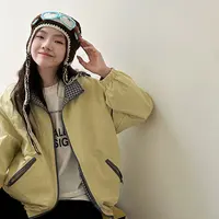 【两面穿】女童外套2025两面穿春秋新款中大童洋气时髦夹克拼色外套