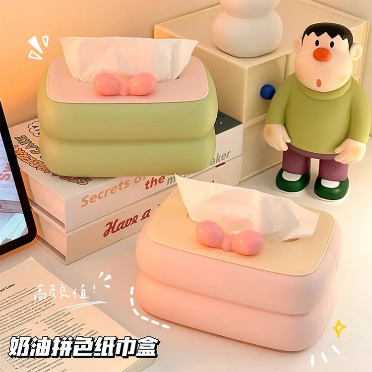 吉祥草多巴胺桌面纸巾盒家用客厅餐巾纸盒2025新款创意卧室抽纸盒
