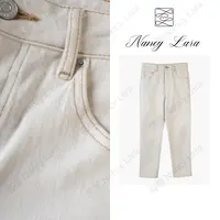 Nancy Lara 白色锥形裤管牛仔裤 NL724X23004