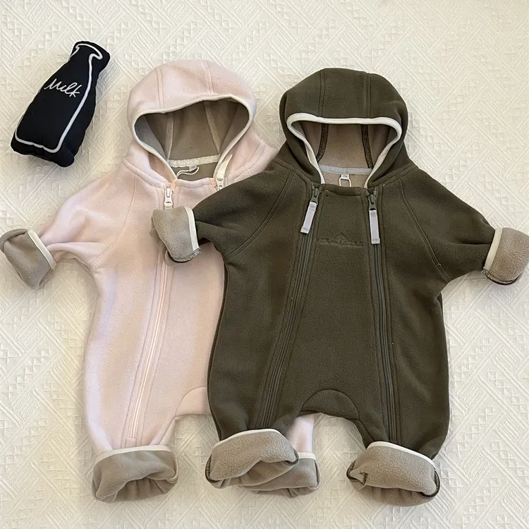 25秋冬婴幼童连体衣超萌丹麦男女宝宝保暖连帽卫衣可爱哈衣外出服