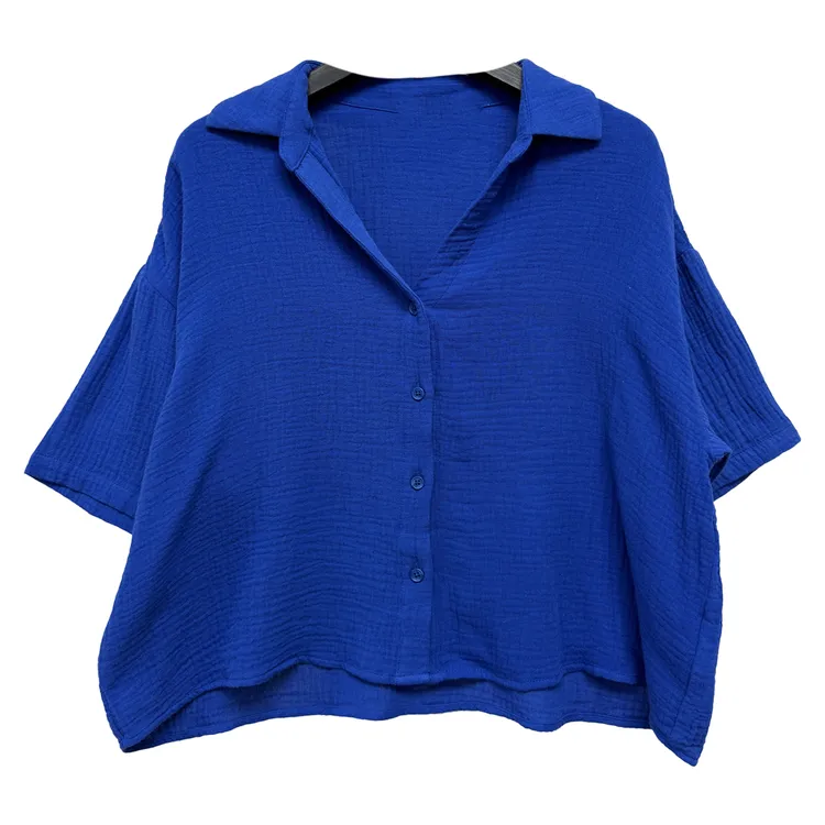 2810#休闲短袖衬衫纯棉