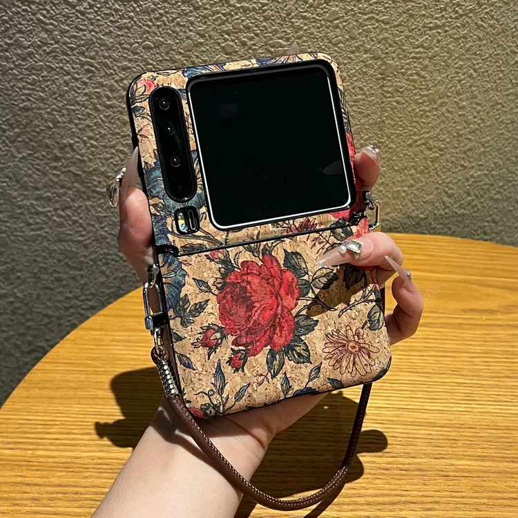 小众木纹蔷薇花适用华为purax折叠屏pocket2手机壳小米mixflip2