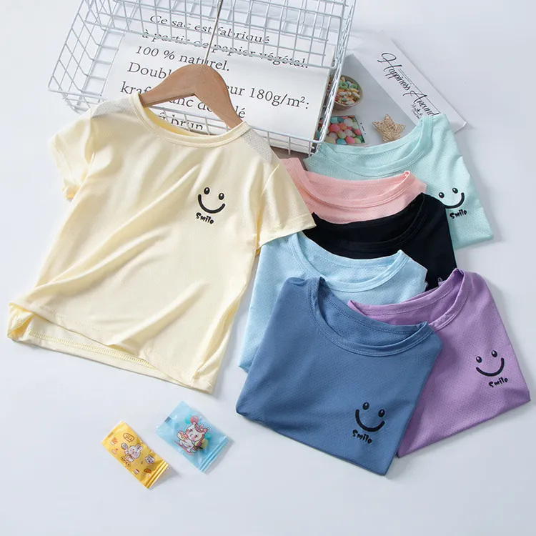 儿童短袖T恤夏夏季薄款网眼女童男新款运动休闲宝宝中大童