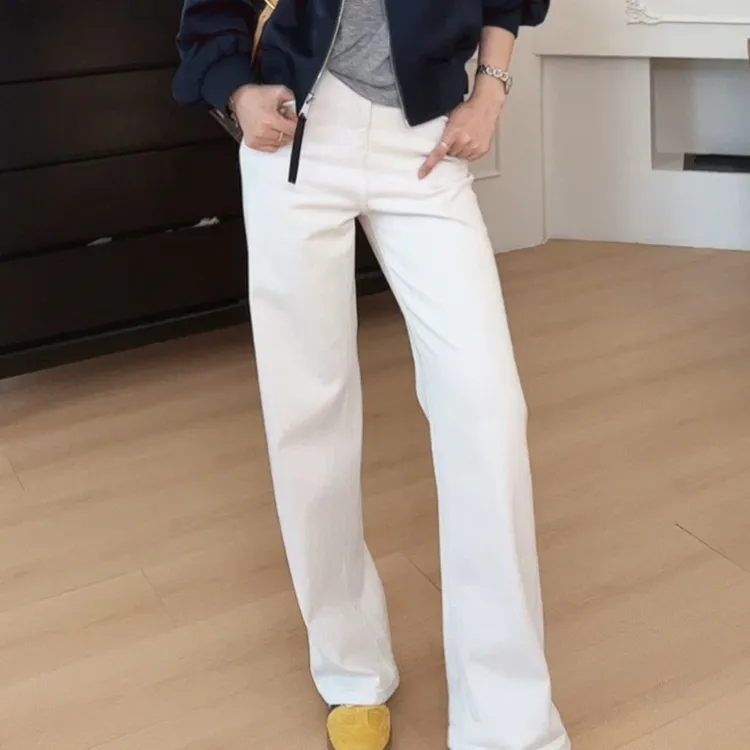 2025新款春季休闲复古时尚百搭直筒牛仔长裤LK2502193