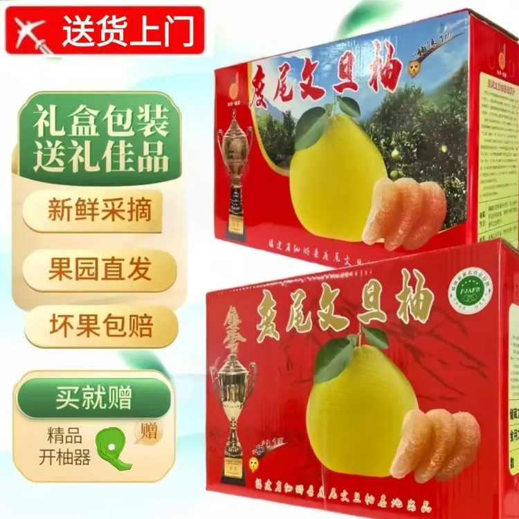 福建度尾文旦柚红心白心新鲜应季酸甜多汁孕妇水果