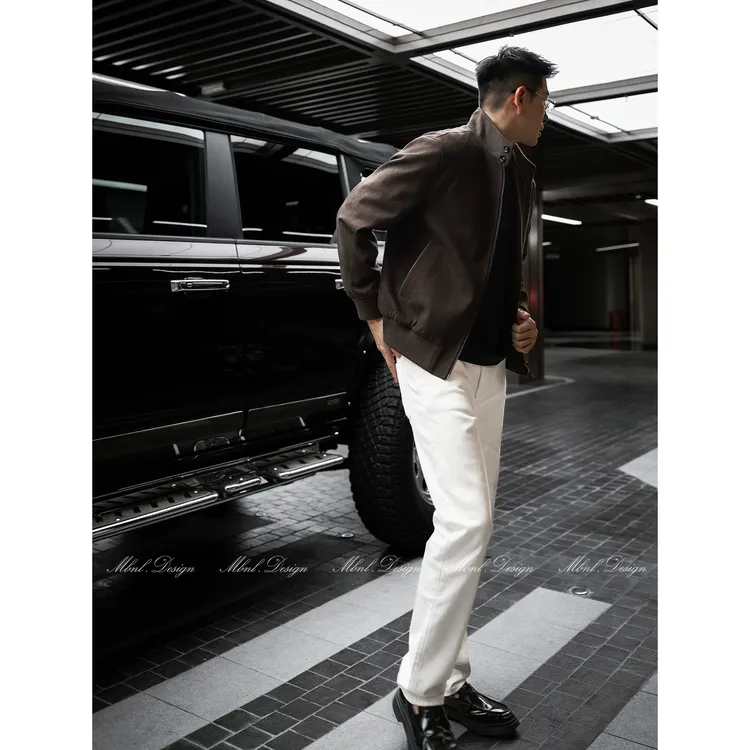 MBNL-F「哈灵顿漫步」秦磊男装羊绒羊毛混纺双拉链夹克LL-WWT0049