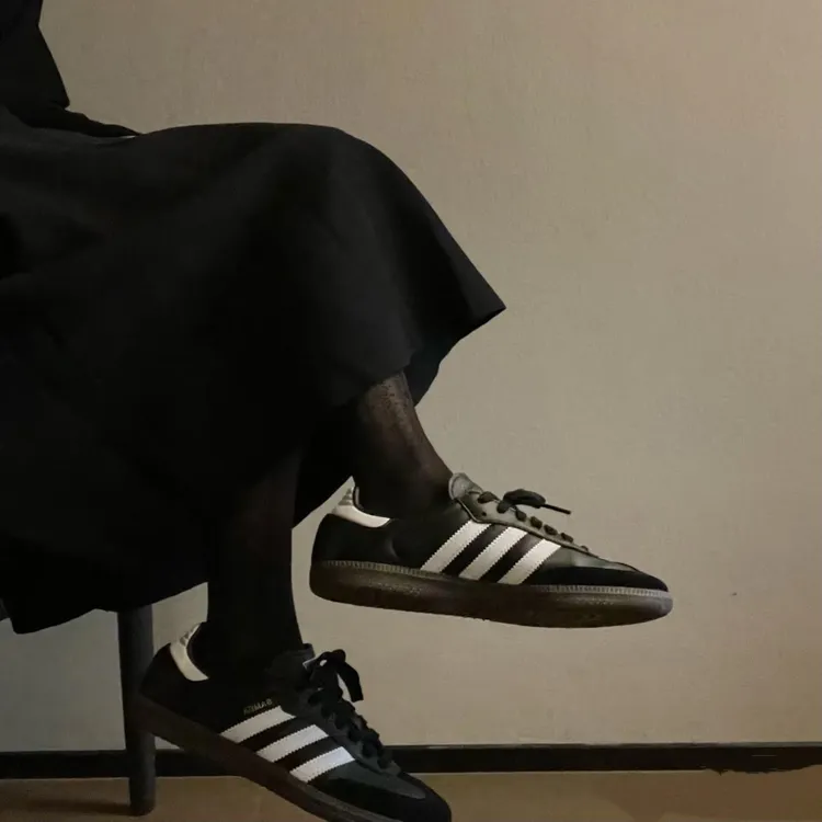 复古经典黑色德训鞋女2025年时尚百搭内增高休闲板鞋运动阿甘鞋女