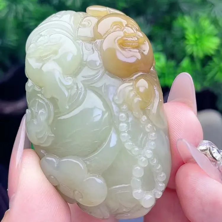 新疆和田玉 人财两旺挂件手把件