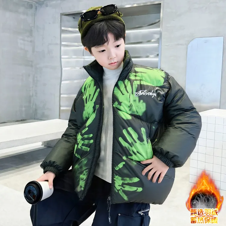 2026男童冬季温变色三防面包羽绒服2026新款青少年儿童外套潮百搭