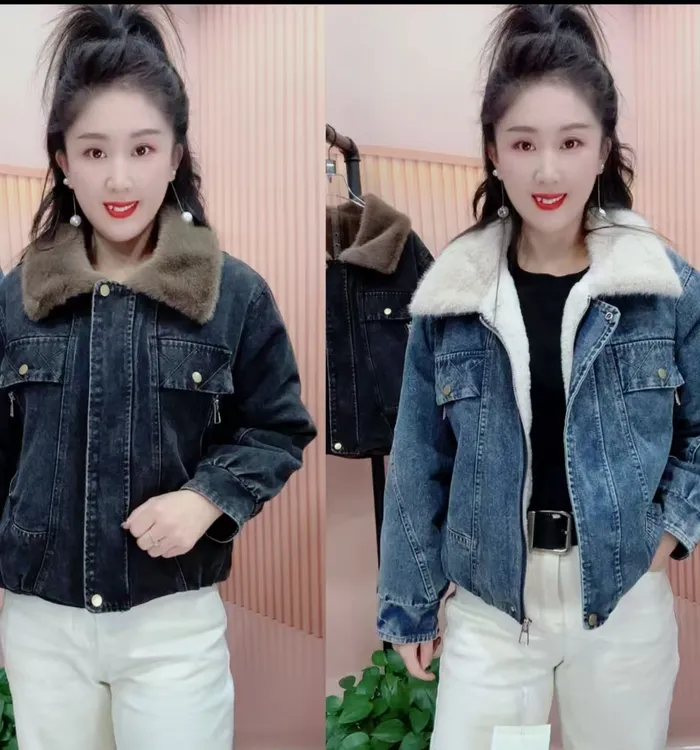 2026纯色翻领女常规款厚款秋季短外套加绒冬季女款保暖女士秋冬