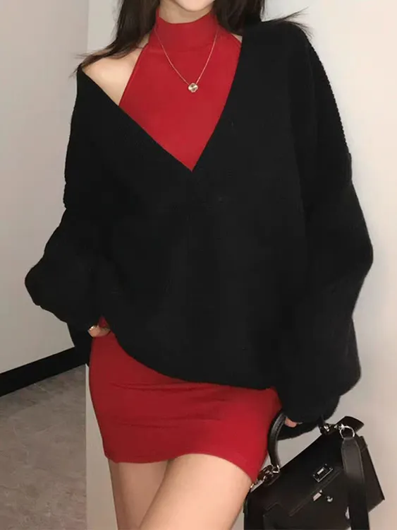 2025冬季新款时尚极简风纯欲显瘦宽松高级感两件套622