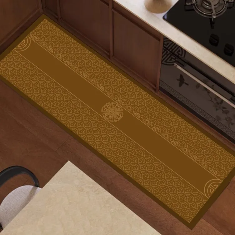 土黄色厨房地垫吸水吸油可擦洗吸水速干防滑聚财可定做硅藻泥脚垫