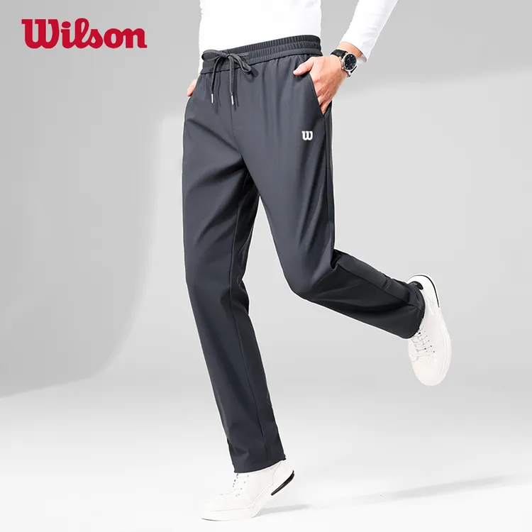 Wilson运动网球长裤秋冬季新款加绒休闲弹力宽松直筒裤子
