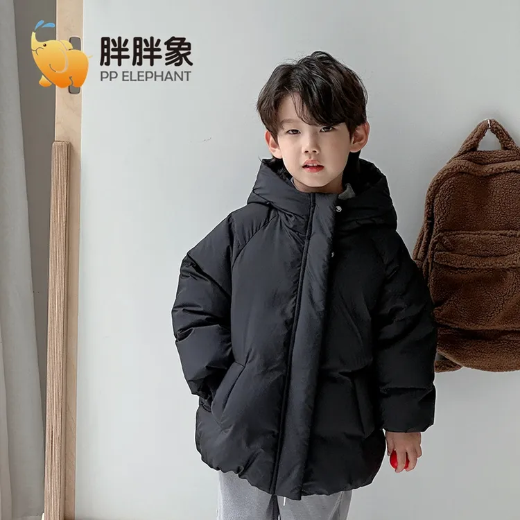 【胖胖象】新国标白鸭绒短款羽绒服秋冬加厚中性风连帽外套M53