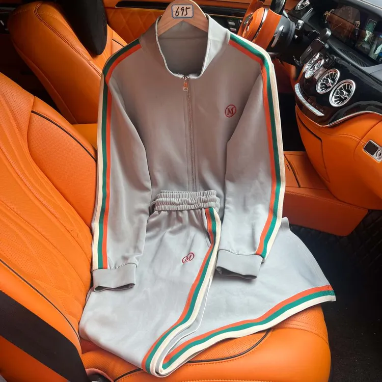 695#A 深圳南油运动套装春款时尚百搭灰色气质套装