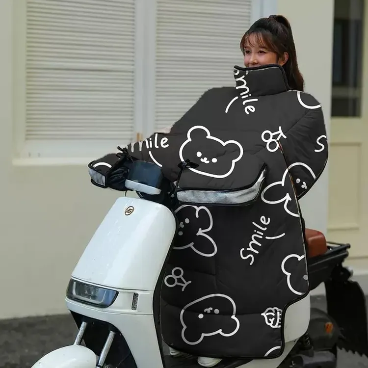 拉萨发货西藏包邮冬季电动车挡风被加宽加厚加绒保暖护肩护背防水