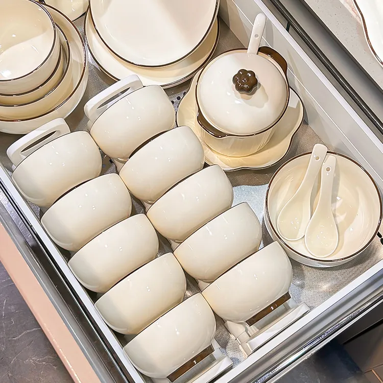 Yomerto碗盘餐具套装家用高级感陶瓷米饭碗乔迁之喜餐具套装送礼