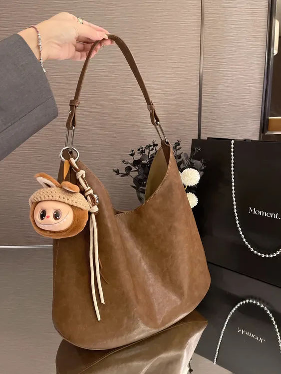 植鞣软皮慵懒风托特包韩版简约通勤包大容量百搭单肩腋下包手提包