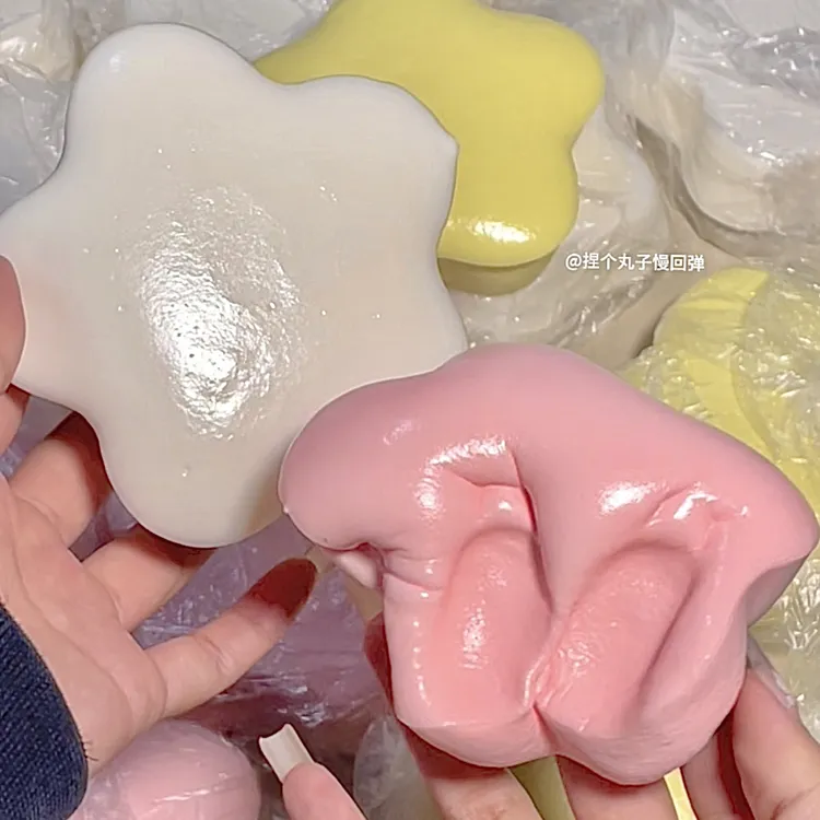黏黏樱花蛋糕慢回弹 巨松软！超级软黏黏款捏捏乐解压玩具回弹快！