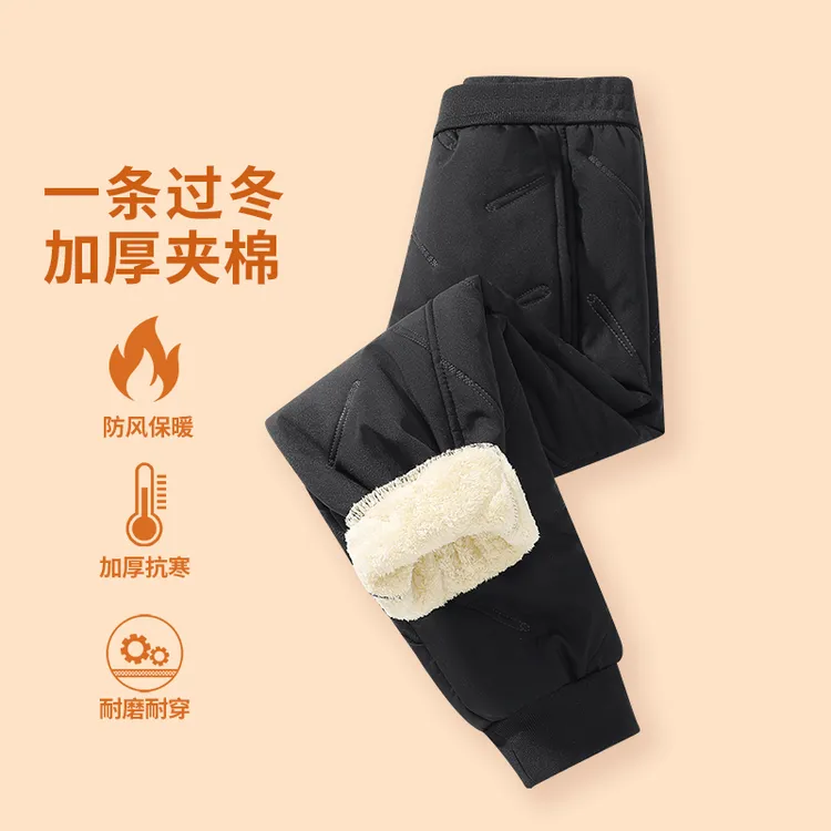 儿童棉裤男童保暖裤2025年新款加厚中大童加绒冬季潮裤子男孩外穿商品图