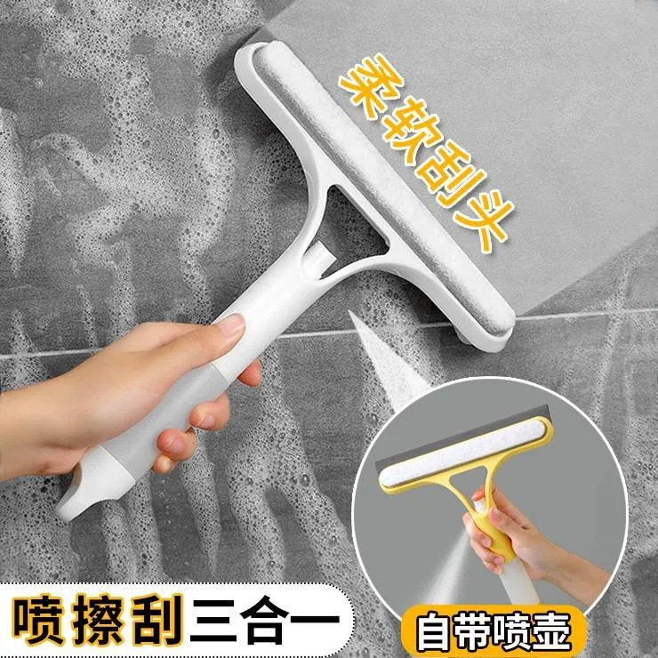 一体式喷水玻璃刮家用多功能硅胶擦车窗刮喷雾窗刷三合一清洁神器