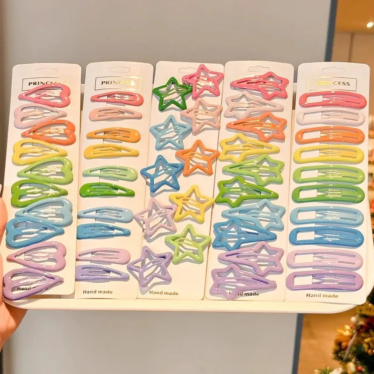 春夏新品多巴胺彩色刘海发夹边夹侧边碎发卡子儿童宝宝头饰鸭嘴夹