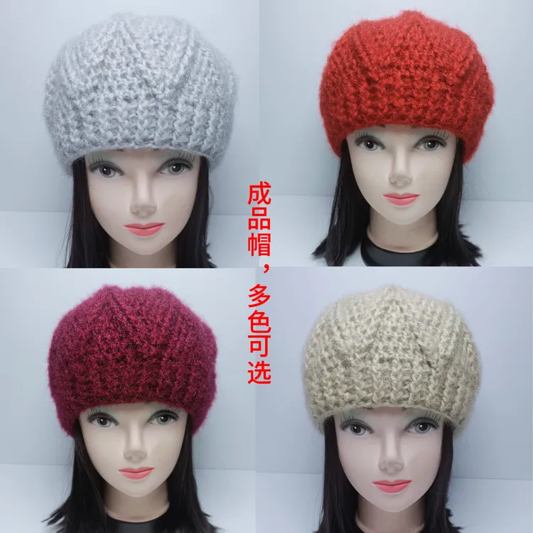 ［成品］手工钩织新款贝雷帽成品时尚简约松鼠绒冬款保暖