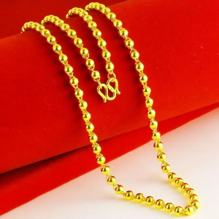 合金项链 【2025新款】圆珠项链男士女士时尚光珠亮面百搭不掉色