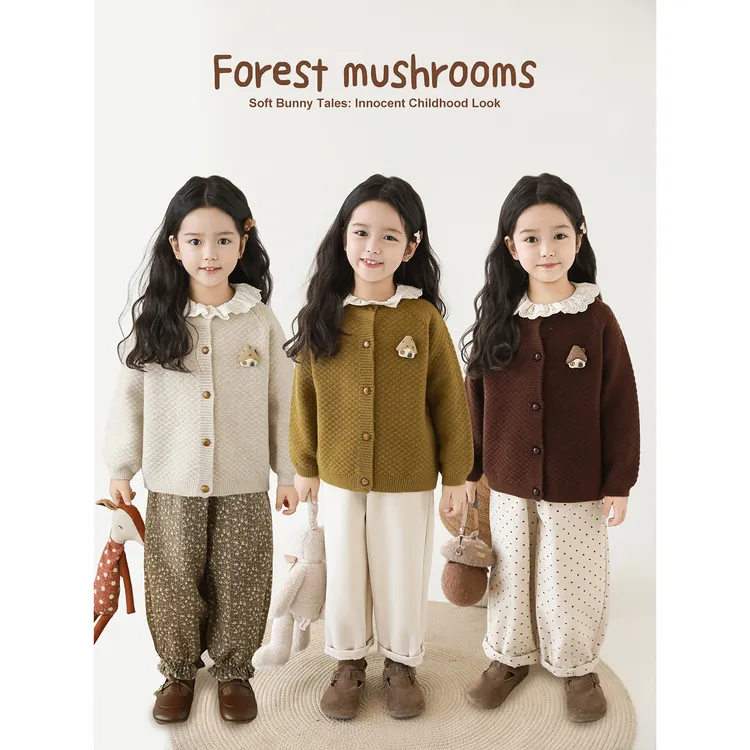 幼悠女童冬装房子玩偶毛衣开衫日韩童装可爱超萌儿童衣服潮Q4172