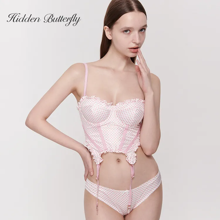 【17sui专属】HiddeButterfly芭比风缎面珠光舒适外穿胸衣禁果以爱
