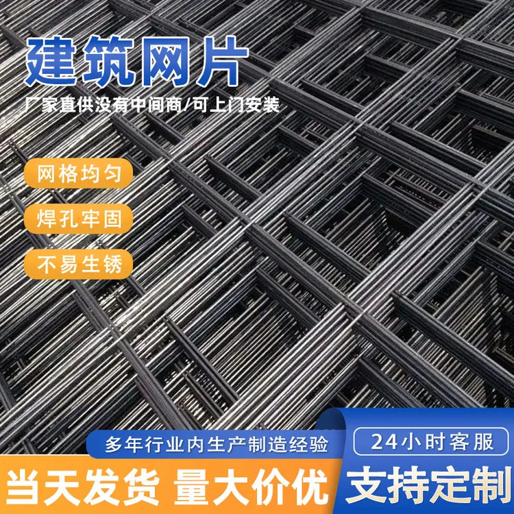 建筑网片4mm混凝土水泥防裂网3铁丝不锈钢网片网格加粗硬钢丝网