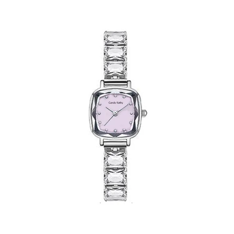 Candy Kathy【官方正版】2501 粉冰糖女款百搭精致防水小方块腕表d