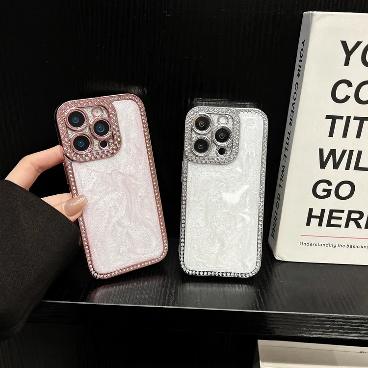 高级满钻滴胶奶油色适用苹果15promax手机壳防摔iPone14/13/12/11