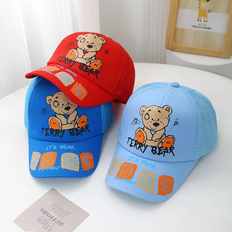 儿童帽子卡通男女童宝宝网眼棒球帽夏季男孩遮阳帽春夏款太阳帽潮