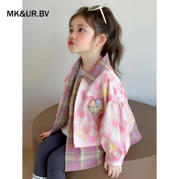 女童外套洋气宽松春秋季宝宝2025新款时髦儿童秋装衬衫上衣超好看