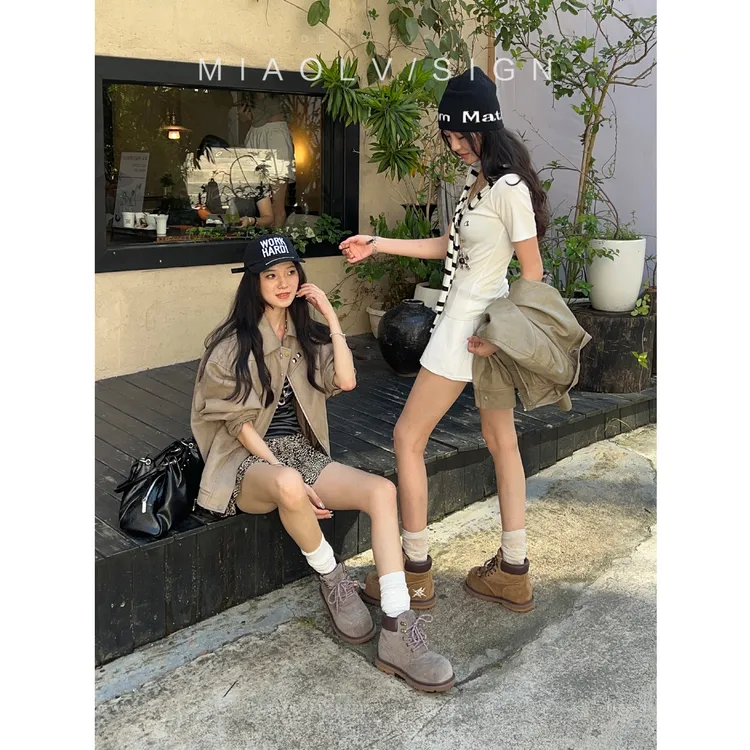 达人专属「大黄靴的探险松弛感」妙侣厚底户外靴女秋冬百搭马丁靴