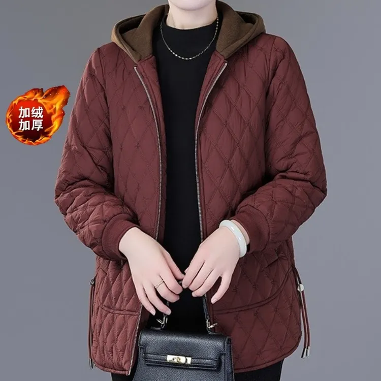 2025新款气质高端秋冬棉衣加绒保暖棉袄休闲百搭宽松连帽上衣棉服