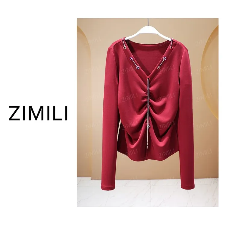 【亮哥欧货女装】冬季热感天丝《巴洛克》高弹显瘦打底上衣26196-B3