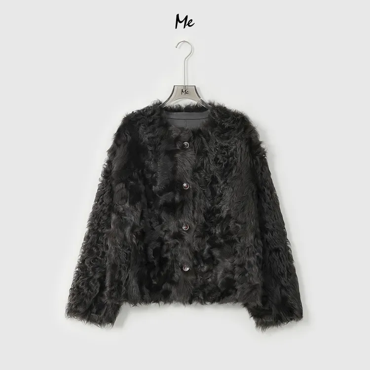 ME【本命小湖羊皮草】贵妇級小湖羊皮毛一体天然卷毛皮草MESA2825