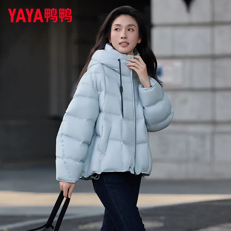 鸭鸭短款羽绒服女2025年冬季新款宽松保暖休闲时尚加厚面包服外套