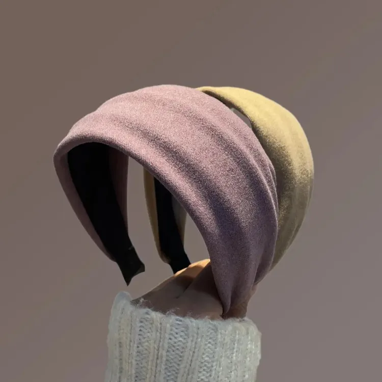 紫色发箍宽边韩国头饰发卡头箍遮百搭外出简约防滑灰色宽发箍发带