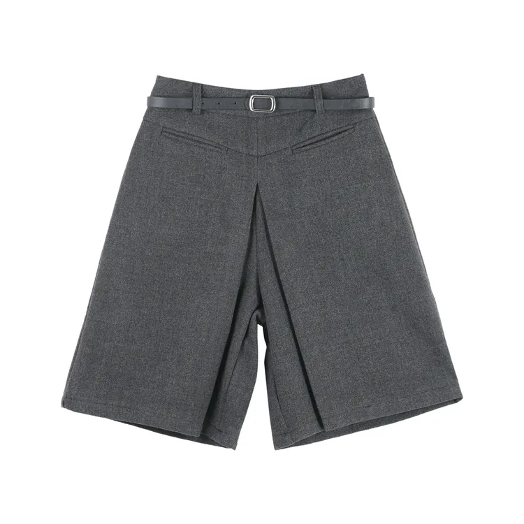 2025冬季高腰显瘦休闲短裤金属扣腰带装饰YHBZX918527【赠送腰带】