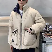 杏【撞色立领棉服】冬季潮流户外情侣款棉服8106