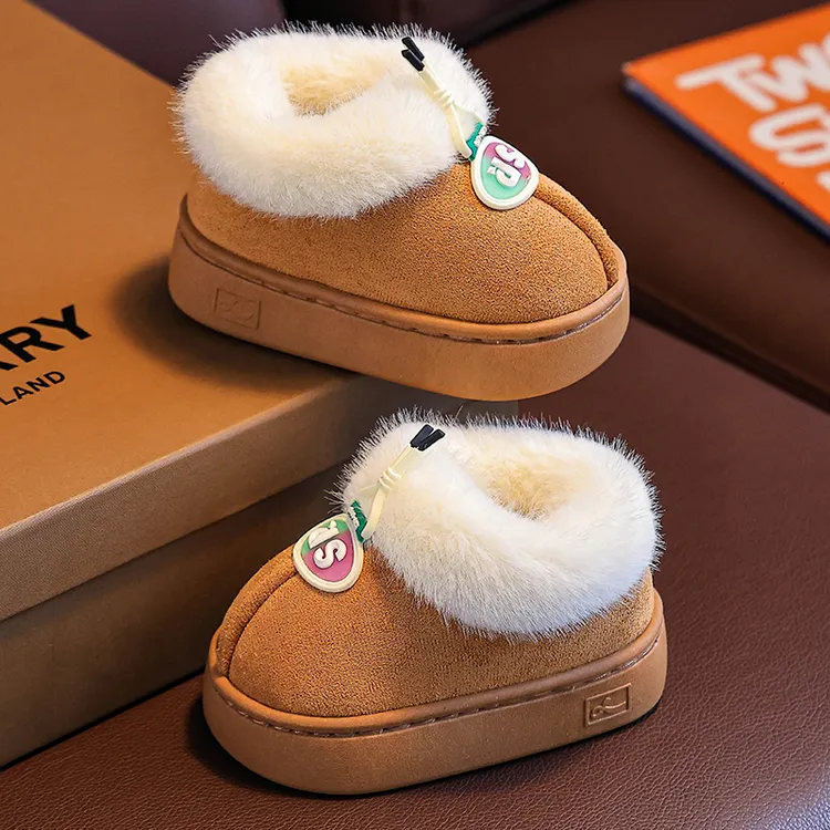 儿童保暖棉拖鞋包跟加厚保暖宝宝棉鞋防滑保暖男童冬季家居棉鞋女