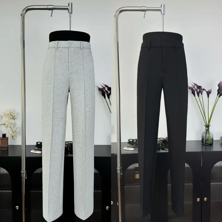 【西蒙曹】-秋冬百搭时尚休闲运动压裤线直筒裤休闲裤