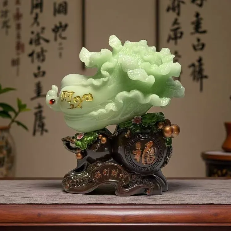 福到财到白菜招财摆件客厅玄关开业店铺前台乔迁新居新中式摆设