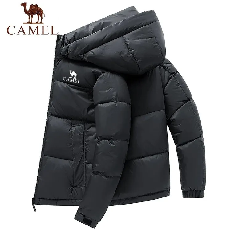 骆驼街男女同款秋冬季加厚防风保暖鸭绒短款面包服防水羽绒服外套