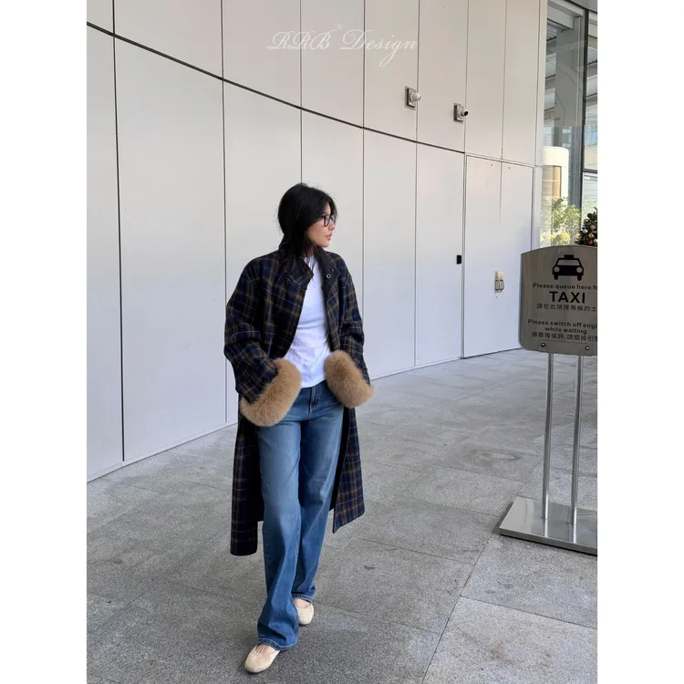 RRB Design 进口厚绒保暖修身显瘦复古百搭弹力牛仔裤休闲直筒裤