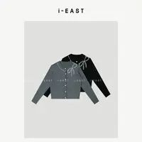 i-EAST 贵奢女主~甜美闪钻蝴蝶针织开衫毛衣-5Q SY9428